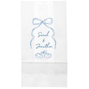 Showcase your love and devotion with the Swan Lovers Bag. The customizable gift bag is available in a wide variety of styles and colors, making it easy to personalize. Perfect for weddings, engagements, anniversaries or other momentous lifetime events!