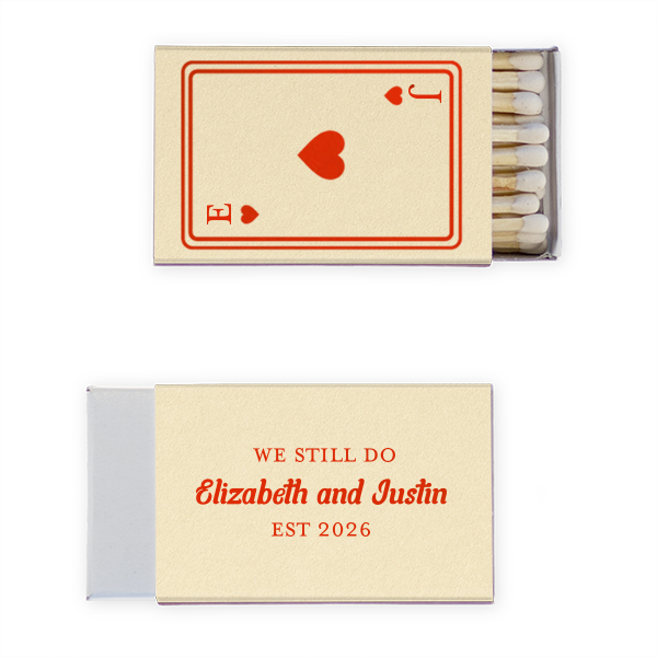 Heart Playing Card Anniversary Matchbox