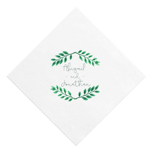 The ever-popular Ivory Borderless Full Color Cocktail Napkin with Matte Spruce Digital Ink will give your party the personalized touch every host desires.