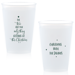 Lit Christmas Frosted Cup