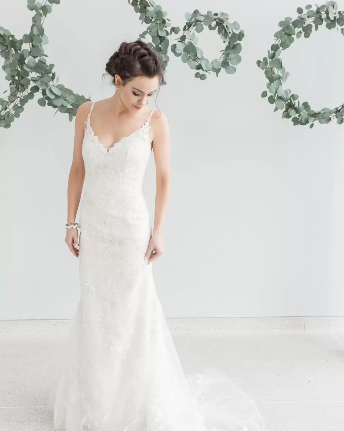 modern minimalist eucalyptus wedding wreaths 