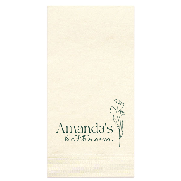 Blooming Bathroom Script Napkin