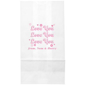 Get your Valentine's Love You Bag now and celebrate this holiday in style! This famous-looking bag with a specially designed graphics just for you will add that special attention to detail that cannot be overlooked.
