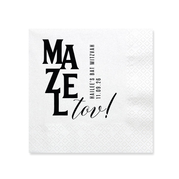 Our custom Black Luncheon Napkin with Shiny 18 Kt Gold Foil will give your party the personalized touch every host desires.