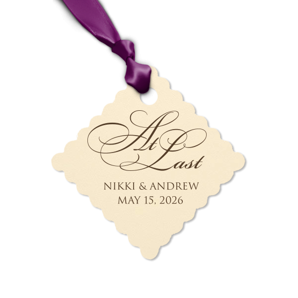 Our personalized Natural NEW Frost White Diamond Gift Tag with Satin French Blue Foil will look fabulous with your unique touch. Your guests will agree!