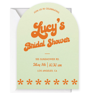Retro Bridal Shower Arch Invitation