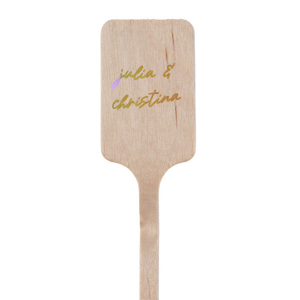 The Romantic Duo Stir Stick features your names written in a flowing, dreamy script. This personalized stirrer adds an air of enchantment and intimacy to your special occasion, making it an ideal choice for couples looking to add a bespoke touch to their wedding, engagement party, or anniversary celebration.
