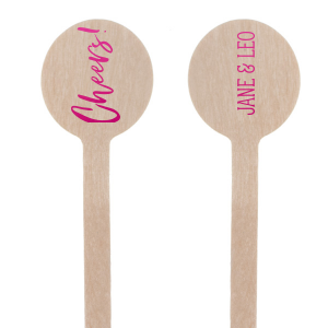 Wooden Round Top Stir Sticks - SPLJ040W - IdeaStage Promotional Products