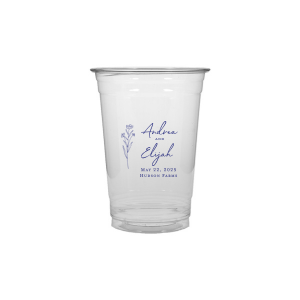 Embrace nature’s charm with the Wildflower Couple Names Wedding Cup, featuring a delicate wildflower stalk alongside the couple’s names in a simple, organic script. Perfect for celebrations that revel in the beauty of the outdoors and natural elegance, this cup subtly includes the event date and location.