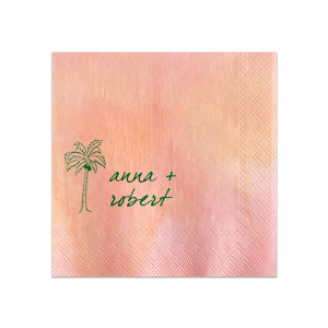 Palm Tree Tropical Love Wedding Napkin