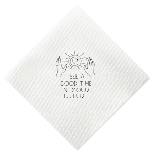 Our custom Metallic Gold Cocktail Napkin with Matte Black Foil is good for use in Trendy, Floral, Organic themed parties and can be customized to complement every last detail of your party.