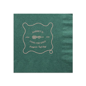 For a sporty summertime bridal shower and bachelor party you can't go wrong with the Tying The Note Tennis Napkin from our Country Club collection. The high quality napkin is available in your choice of foil stamp and napkin color to best match the vibe you're after!