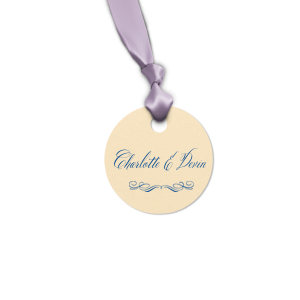 Custom Stardream Ivory Scalloped Gift Tag with Matte Navy Foil has a Flourish 17 graphic and will look fabulous with your unique touch. Your guests will agree!