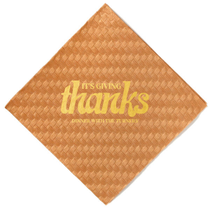 Show off your gratitude and your fancy pants with these Thanksgiving-themed napkins. Your guests will love them. Prepare yourself for thousands of compliments!