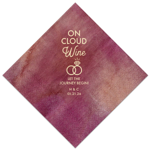 Personalized Watercolor Sangria Cocktail Napkin with Matte Ivory Foil has a Wedding Rings 2 graphic and is good for use in Wedding themed parties and can't be beat. Showcase your style in every detail of your party's theme!