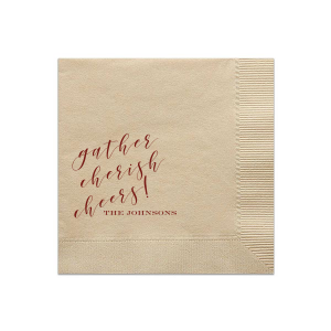 ForYourParty's elegant Leaf Sand Cocktail Napkin with Matte Merlot Foil can't be beat. Showcase your style in every detail of your party's theme!
