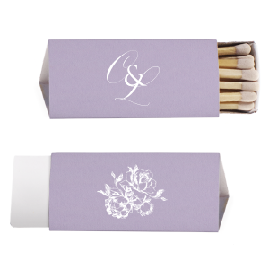 Exude sophistication with the Artistic Elegant Swirl Script Initials Wedding Match, where intertwined initials in an elegant swirl script take center stage. The reverse side dazzles with a stunningly illustrated bunch of roses, crafting a matchbox that's not just functional but a captivating work of art.