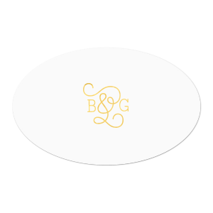 Our custom White Small Round Label with Shiny 18 Kt Gold Label Print Colors will impress guests like no other. Make this party unforgettable.