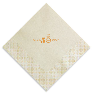 ForYourParty's chic Ivory Cocktail Napkin with Shiny Copper Foil has a Diamond Ring graphic and is good for use in Wedding, Bridal Shower themed parties and couldn't be more perfect. It's time to show off your impeccable taste.