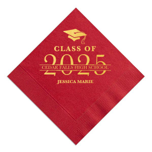 Graduation School Name Banner Napkin