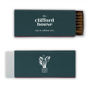 Welcome people into you home and give them a unique gift with these custom matchboxes. Featuring a house plant image, you can personalize this with your location and house name. 
