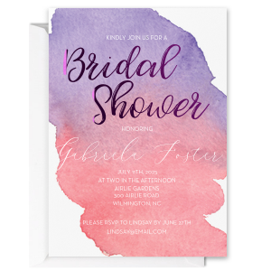 Watercolor Script Bridal Shower Invitation