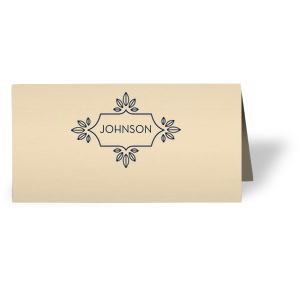 Our beautiful custom Natural Ivory Regal Place Card with Matte Navy Foil has a Love Buds Frame graphic and is good for use in Frames, Floral, Wedding themed parties and couldn't be more perfect. It's time to show off your impeccable taste.
