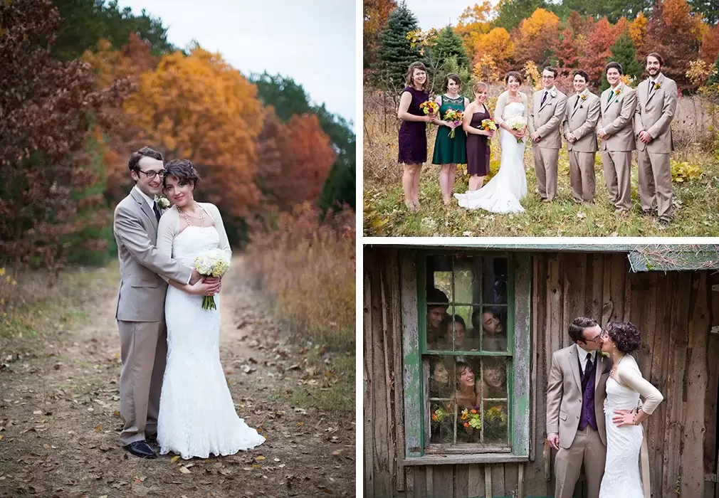 fall wedding party