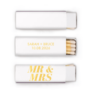 Make a statement with the Bold Mr. & Mrs. Matches! These bold and beautiful matches are the perfect way to light up your special day and show off your personality.