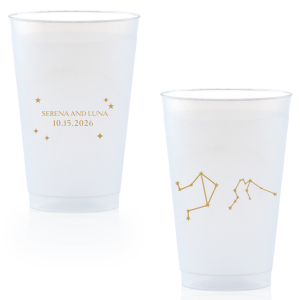 See the stars align with the Written in the Stars Cup. Featuring the astrological signs of Aquarius and Libra as snazzy graphics, this star dazzled cup is well suited for Zodiac themed parties, ensuring everyone's horoscopes is set for a good time.