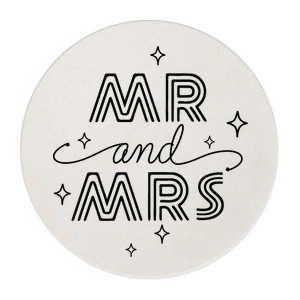 Groovy Mr And Mrs Retail Round Coasters