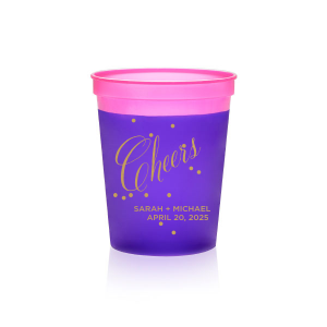 Purple 16 oz Plastic Cups for 20 Guests 