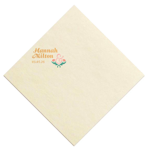 ForYourParty's chic Ivory Custom Photo + Foil Cocktail Napkin with Shiny Rose Quartz Foil can be personalized to match your party's exact theme and tempo.