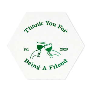 Coast on good graces this year with the Thank You For Being A Friend Coaster. Friends and family alike will feel the significance of the season with the customizable drink ware that adds a stylish personalization to your party decor.