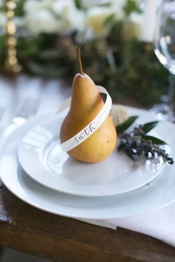 use fruit for place card