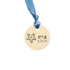 Our beautiful custom Stardream Crystal White Rectangle Gift Tag with Matte Navy Foil has a Starfish graphic and is good for use in Beach/Nautical themed parties and can be personalized to match your party's exact theme and tempo.