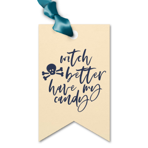 ForYourParty's chic Poptone Ballet Pink Luggage Gift Tag with Matte White Foil has a Skull & Crossbones graphic and is good for use in Halloween themed parties and will impress guests like no other. Make this party unforgettable.