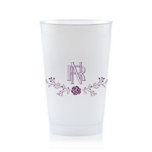 Sip in the essence of unity with the Entwined Initials Floral Cup, where artfully intertwined initials symbolize a confluence of two lives. A graceful floral flourish, crowned by a single rose, adds a touch of botanical elegance to this exquisite celebration of partnership.