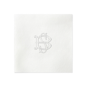 Pair elegance and functionality together with the Embossed Monogram Napkin. The increasingly popular embossed style is perfect for leaving a lasting impression on guests. Available in a variety of sizes, styles and colors, the design suitable for nearly any occasion, from engagement events to formal functions.