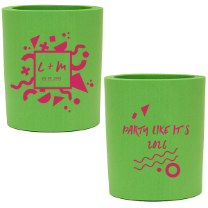 Chill your drinks in throwback style with the Retro 80’s Can Cooler, flashing neon graphics and bold patterns. Initials and date pop in a quintessential '80s frame, while 'Party Like it’s [Year]' on the back revives rad celebrations.