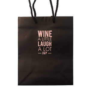 Our custom Black Goodie Bag with Matte Pastel Pink Foil can be customized to complement every last detail of your party.