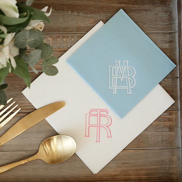 Linked Initials Wedding Napkin