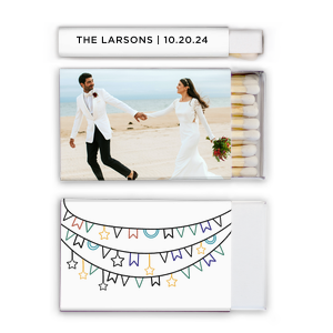 Our personalized White Classic Custom Photo Matchbox with Matte Black Ink Digital Print Colors and Matte Fuchsia Ink Digital Print Colors will add that special attention to detail that cannot be overlooked.