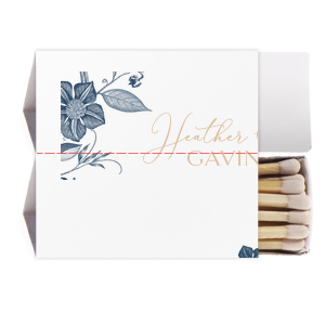 ForYourParty's elegant White Riviera Custom Photo Matchbox with Matte Kraft/Latte Ink Digital Print Colors can be personalized to match your party's exact theme and tempo.