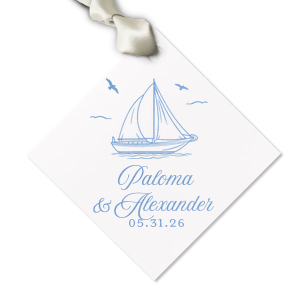 Embellish your gifts with a personal touch with the Sailboat Nautical Nuptial Gift Tag. The stylish tag is perfect to add to any gift at your party event, giving an extra special touch to honored guests. Customize the text to impart your own unique message that is sure to be as unforgettable as your big event.