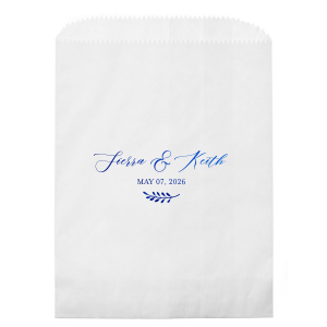 The ever-popular White Gift Bag with Shiny Royal Blue Foil will look fabulous with your unique touch. Your guests will agree!
