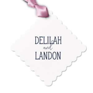 The ever-popular Poptone Pastel Pink Large Scalloped Gift Tag with Matte Black Foil will give your party the personalized touch every host desires.