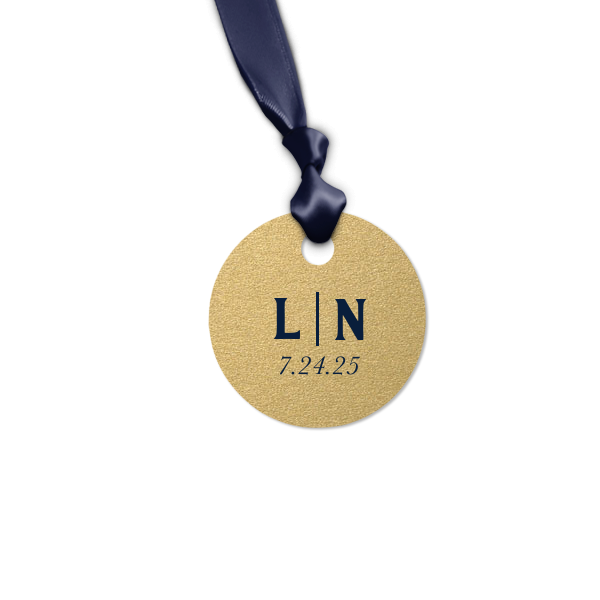 Our custom Stardream Champagne Heart Gift Tag with Matte Navy Foil Color can't be beat. Showcase your style in every detail of your party's theme!