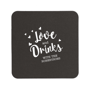 Custom Blush with Kraft back Nouveau Coaster with Shiny Rose Quartz Foil will impress guests like no other. Make this party unforgettable.