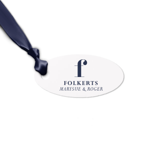 Featuring an initial in an elegant serif font, this tag is both stylish and understated. With its classic design and high-quality finish, this gift tag is perfect for weddings, anniversaries, or any occasion where personalized elegance is appreciated.